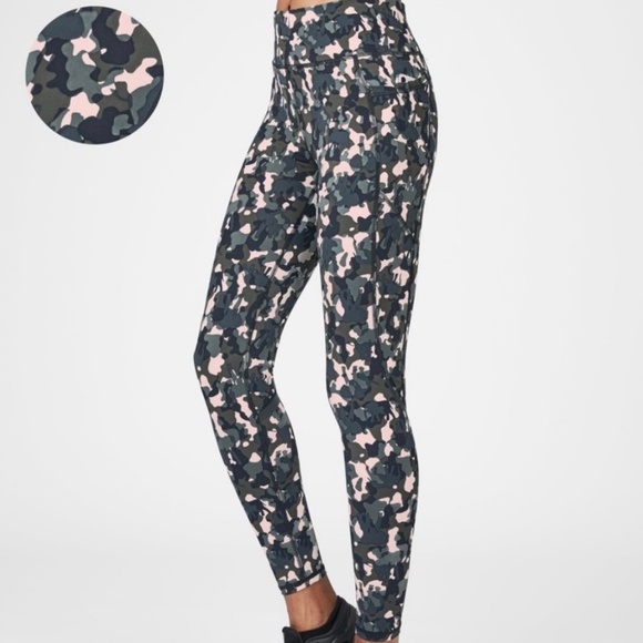Sweaty Betty Zero Gravity Workout Legging in Green Elephant Camo Print - Picture 1 of 12